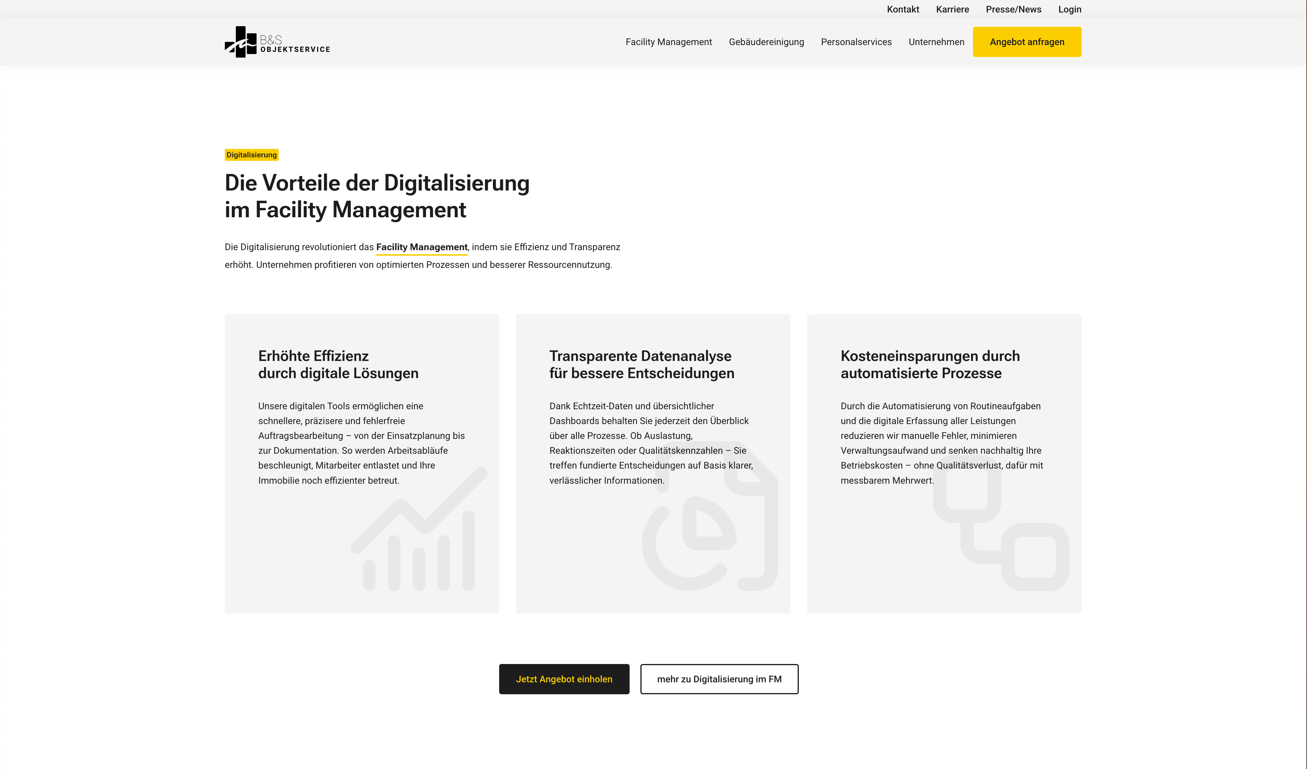 B&S Objektservice Website neu