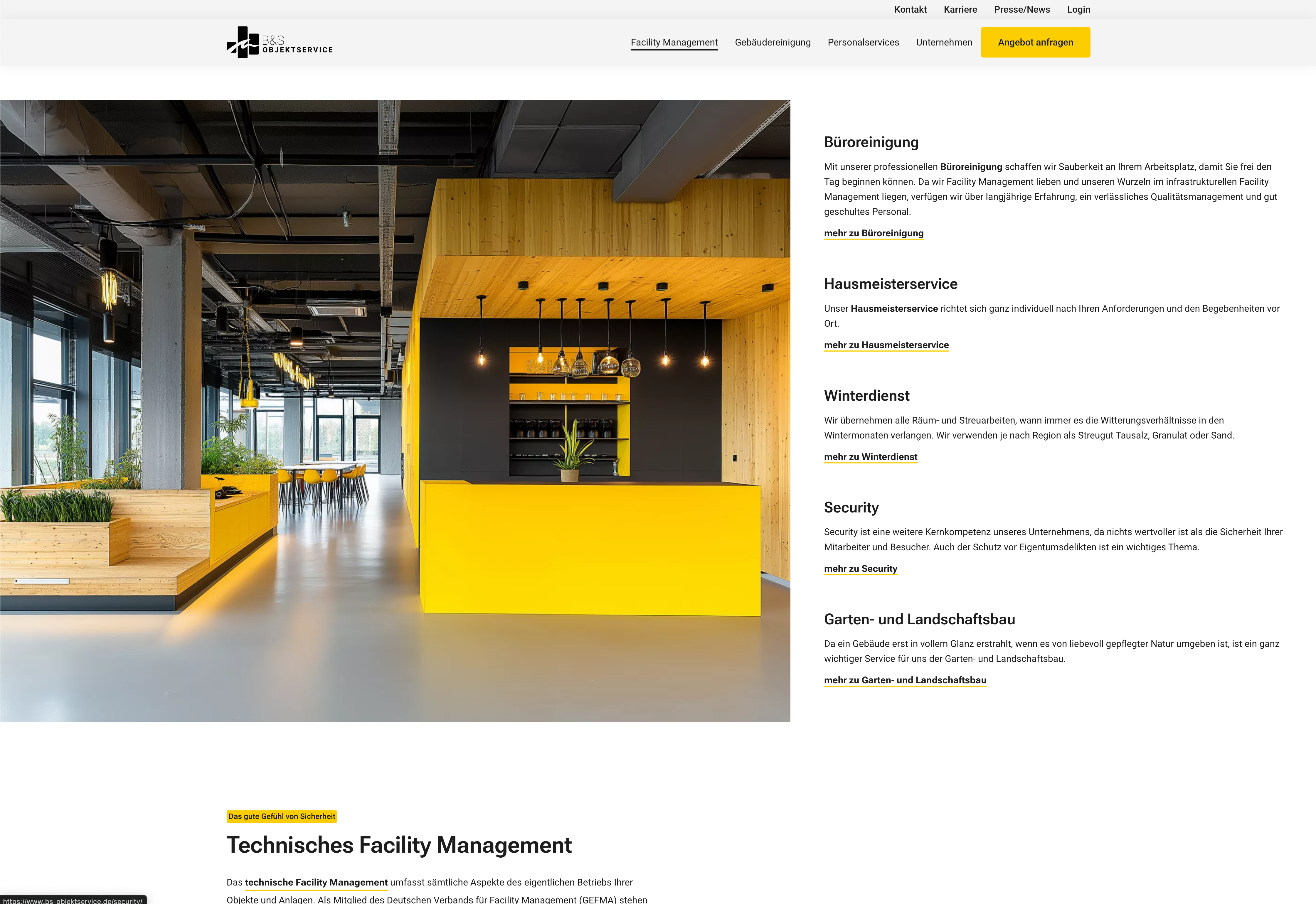 B&S Objektservice Website neu